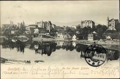 Ak Saalfeld an der Saale Thüringen, An der Neuen Brücke