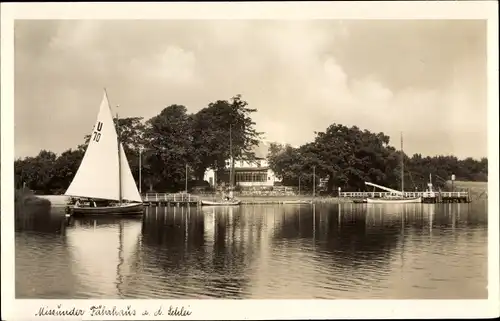 Ak Missunde an der Schlei Kosel, Segelboot, Schleipartie