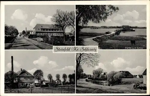 Ak Steinfeld in Schleswig, Partie an der Schlei, Straßenpartie, Ortspartie