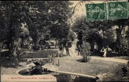 Ak Montreuil sous Bois Seine Saint Denis, Le Square