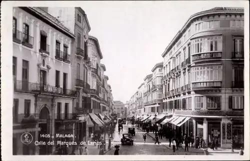 Ak Málaga Andalusien Spanien, Calle del Marques de Larios
