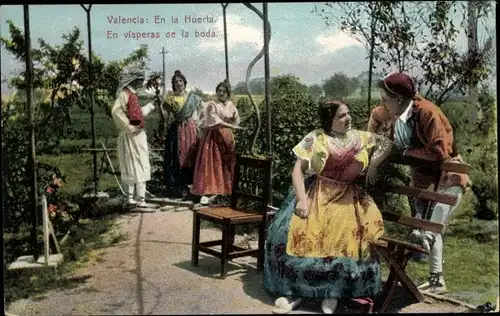 Ak Valencia Stadt Spanien, En la Huerta, En visperas de la boda