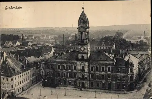 Ak Großenhain Sachsen, Stadtbild mit Rathaus