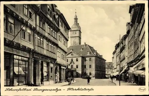 Ak Bad Langensalza in Thüringen, Marktstraße, Geschäft Berthold Frühauf