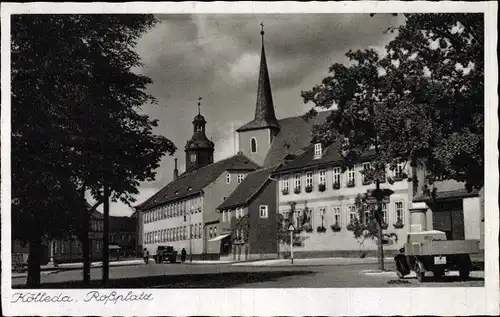 Ak Kölleda in Thüringen, Roßplatz mit Rathaus