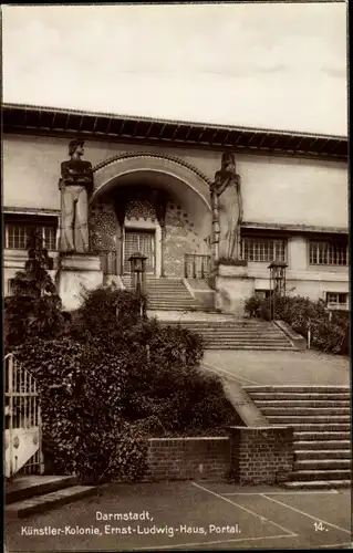 Ak Darmstadt in Hessen, Künstlerkolonie, Ernst Ludwig Haus, Portal