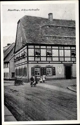 Ak Hartha in Mittelsachsen, Albertstraße, Gasthaus