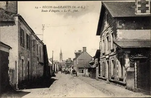Ak Bécon les Granits Maine et Loire, Route d'Angers