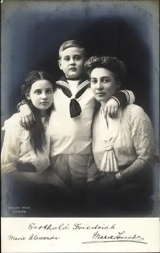 Ak Prinzessin Marie Alexandra und Prinz Berthold von Baden, Prinzessin Max