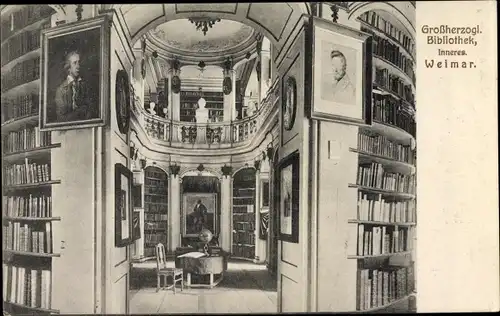 Ak Weimar in Thüringen, Großherzogliche Bibliothek, Inneres