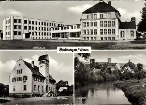 Ak Breitungen an der Werra, Oberschule, Rathaus, Schloss