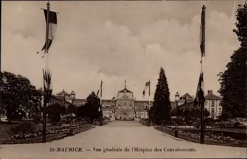 Ak Saint Maurice Val de Marne, Vue generale de l'Hospice des Convalescents