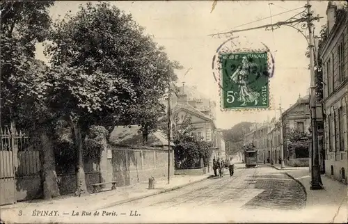 Ak Epinay Seine Saint Denis, La Rue de Paris