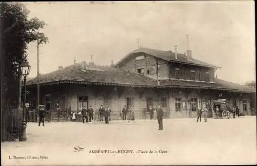 Ak Amberieu en Bugey Ain, Place de la Gare