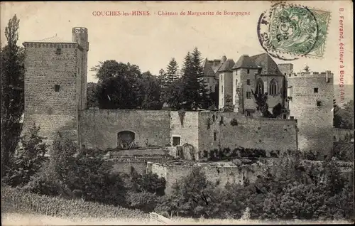 Ak Couches les Mines Saône et Loire, Chateau de Marguerite de Bourgogne