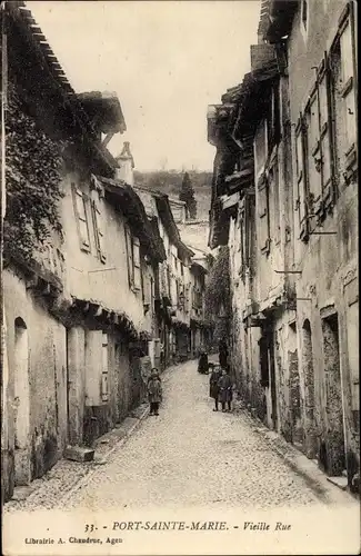 Ak Port Sainte Marie Lot et Garonne, Vieille Rue
