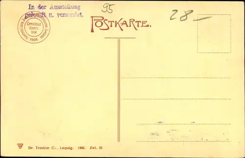 Ak Zwickau in Sachsen, Haupteingang, Gelände aus Vogelschau, Gewerbeausstellung 1906