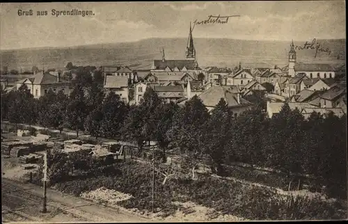 Ak Sprendlingen Rheinland Pfalz, Panorama vom Ort