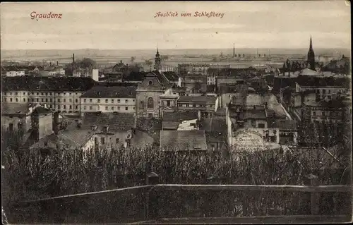Ak Grudziądz Graudenz Westpreußen, Ausblick vom Schlossberg