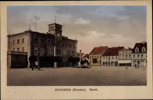 Ak Skwierzyna Schwerin an der Warthe Ostbrandenburg, Markt