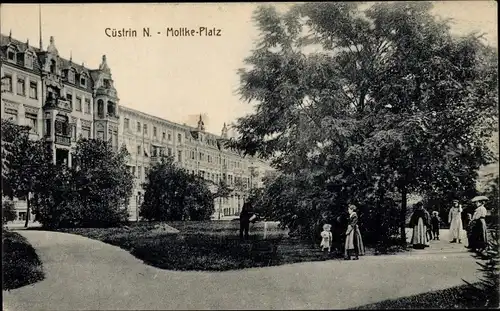 Ak Kostrzyn nad Odrą Cüstrin Ostbrandenburg, Moltkeplatz