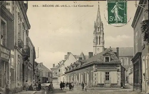 Ak Bécon Maine et Loire, Le Carrefour