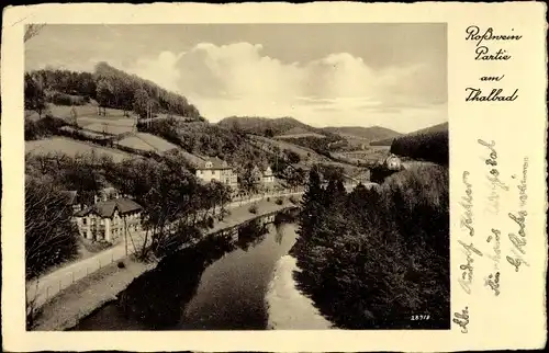 Ak Roßwein in Sachsen, Partie am Thalbad