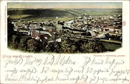 Litho Roßwein im Mittelsächsischen Bergland, Blick von Hartenberg