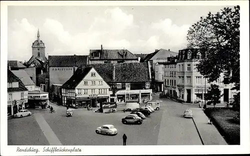 Ak Rendsburg in Schleswig Holstein, Schiffbrückenplatz