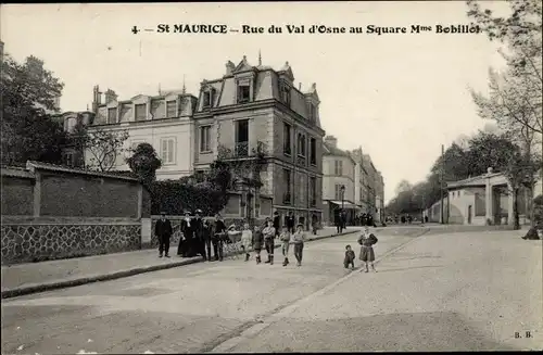 Ak Saint Maurice Val de Marne, Rue du Val d'Osne au Square Madame B.