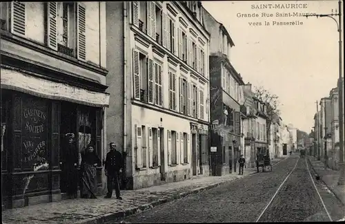 Ak Saint Maurice Val de Marne, Grande Rue Saint Maurice vers la Passerelle