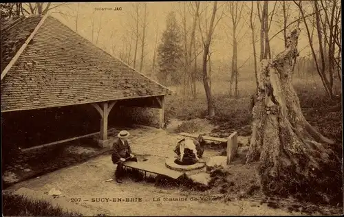 Ak Sucy en Brie Val de Marne, La Fontaine de Villers