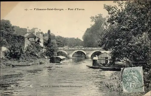 Ak Villeneuve Saint Georges Val de Marne, Pont d'Yerres