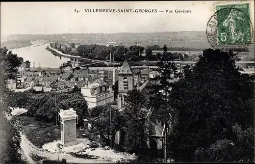 Ak Villeneuve Saint Georges Val de Marne, Vue Generale