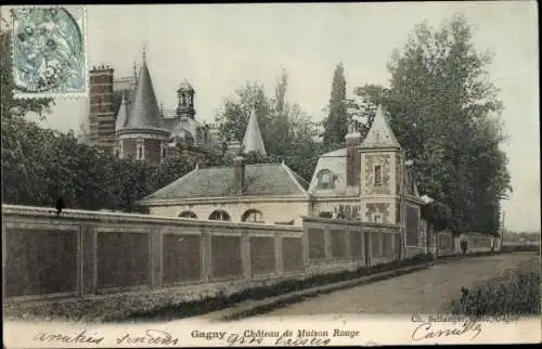 Ak Gagny Seine Saint Denis, Chateau de Maison Rouge