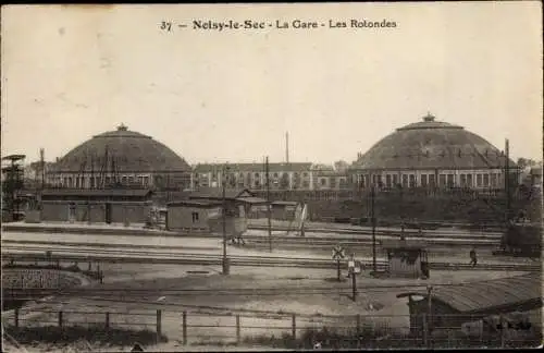 Ak Noisy-le-Sec Seine Saint Denis, La Gare, Les Rotondes
