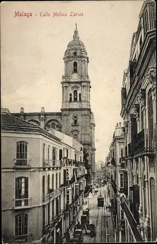 Ak Málaga Andalusien Spanien, Calle Molina Larios