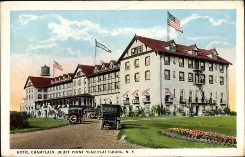 Ak Plattsburgh New York USA, Hotel Champlain, Bluff Point