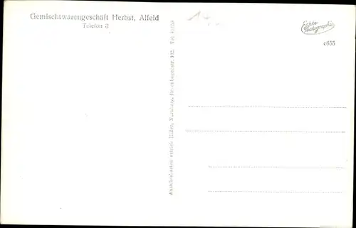 Ak Alfeld an der Leine, Gesamtansicht, Geschäft Herbst