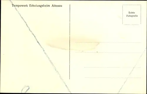 Ak Altenau Clausthal Zellerfeld im Oberharz, Tempowerk Erholungsheim