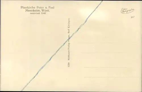 Ak Maselheim Biberach an der Riß in Oberschwaben, Pfarrkirche Peter und Paul, Inneres