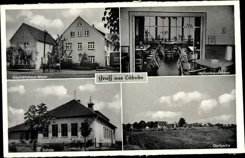 Ak Lühnde Algermissen Niedersachsen, Geschäftshaus Meyer, Gasthaus Meyer, Schule