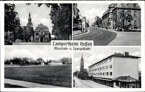 Ak Lampertheim Hessen, Straßenansicht, Geschäft, Sportplatz