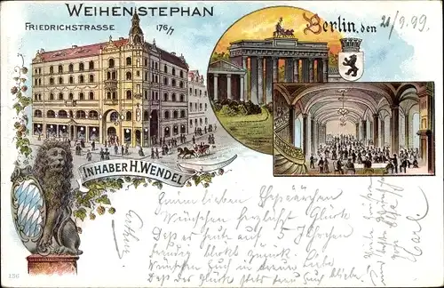 Litho Berlin Mitte, Weihenstephan Friedrichstraße, Brandenburger Tor