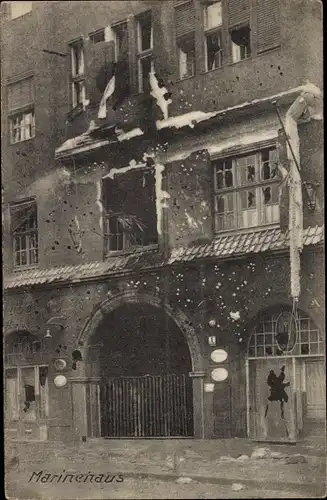 Ak Berlin Mitte, Marinehaus am Brandenburger Ufer, Revolutionstage