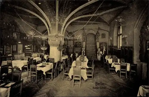 Ak Berlin Mitte, Weinrestaurant Kaiserkeller, Innenansicht, Friedrichstraße