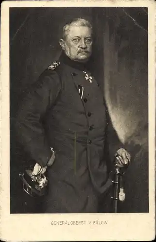 Ak Generaloberst Karl von Bülow, Portrait, Säbel, Uniform, Helm