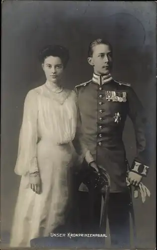Ak Kronprinzenpaar, Kronprinz Wilhelm von Preußen, Kronprinzessin Cecilie von Preußen