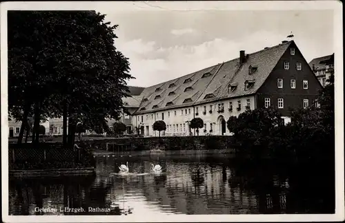 Ak Gelenau im Erzgebirge, Partie am Rathaus, Schäne