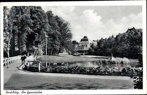Ak Rendsburg in Schleswig Holstein, Am Gymnasium